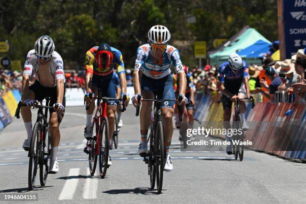 Diego Ulissi of Italy and UAE Team Emirates, Bauke Mollema of Netherlands and Team Lidl-Trek and Chris Hamilton of Australia and Team dsm-firmenich...