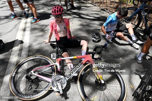 Archie Ryan of Ireland and Team EF Education - Easypost reacts after the 24th Santos Tour Down Under 2024, Stage 5 a 129.3km stage from Christies...