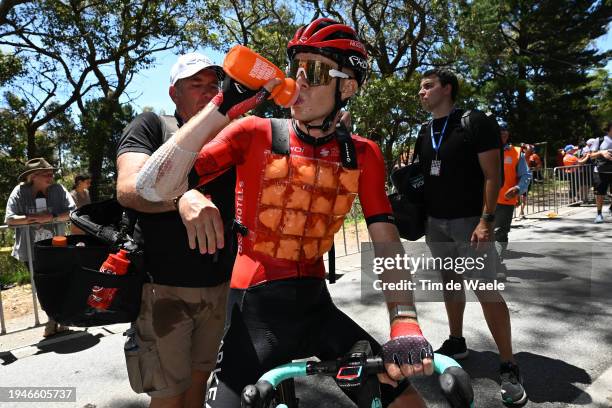 Louis Barre of France and Team Arkea-B&B Hotels cools down after the 24th Santos Tour Down Under 2024, Stage 5 a 129.3km stage from Christies Beach...