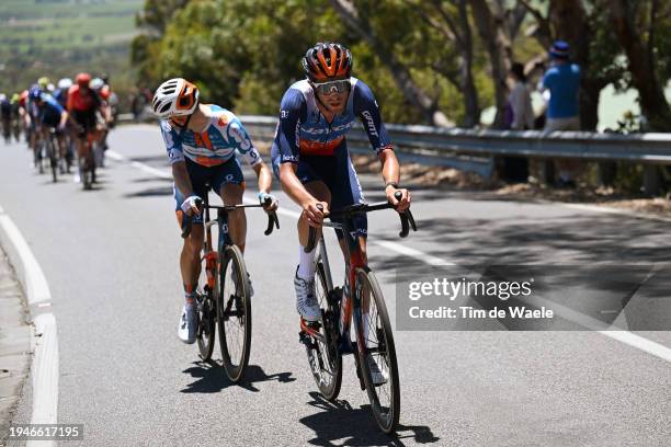 Chris Harper of Australia and Team Jayco AlUla competes during the 24th Santos Tour Down Under 2024, Stage 5 a 129.3km stage from Christies Beach to...