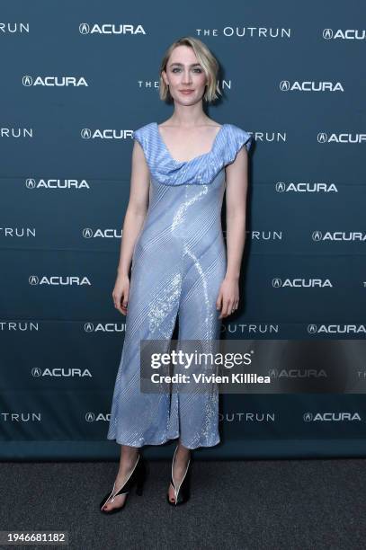 Saoirse Ronan attends the Outrun Premiere Party hosted by Acura at the Acura House of Energy on January 19, 2024 in Park City, Utah.