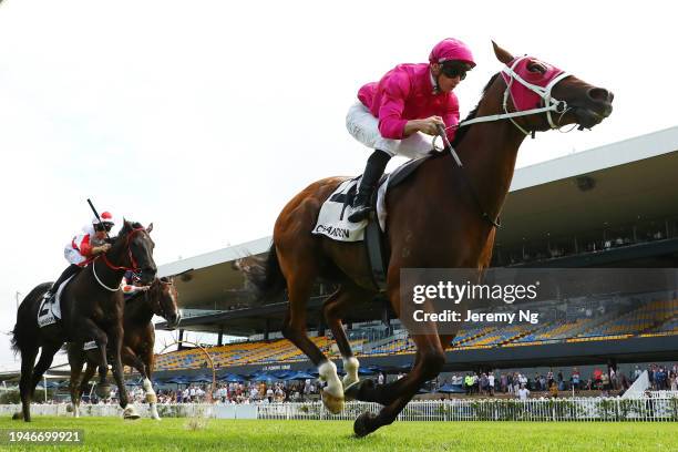 James Mcdonald riding Robusto wins Race 7 Chandon during Sydney Racing at Rosehill Gardens on January 20, 2024 in Sydney, Australia.