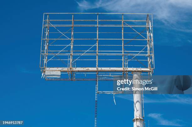 empty bill board frame against a sunny sky - timber frames stock pictures, royalty-free photos & images