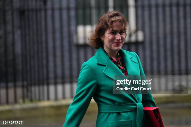 Victoria Atkins, Secretary of State for Health and Social Care, and Member of Parliament for Louth and Horncastle, leaves after attending the weekly...