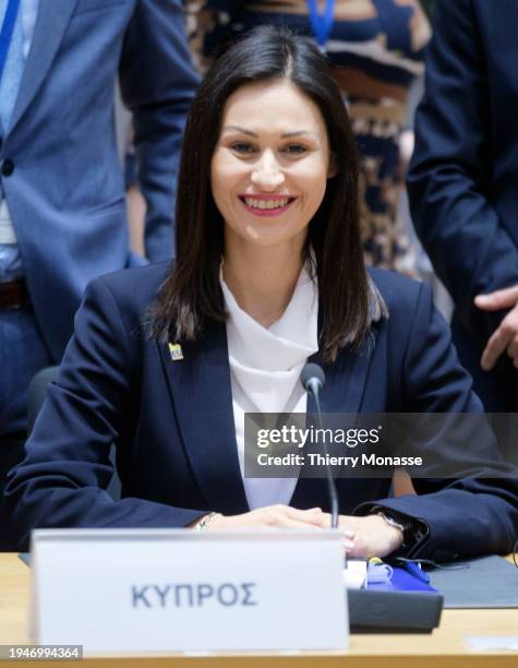 Cyprus Minister of Agriculture, Rural Development and Environment, Dr Maria Panayiotou attends an EU agriculture Ministers meeting in the Europa...