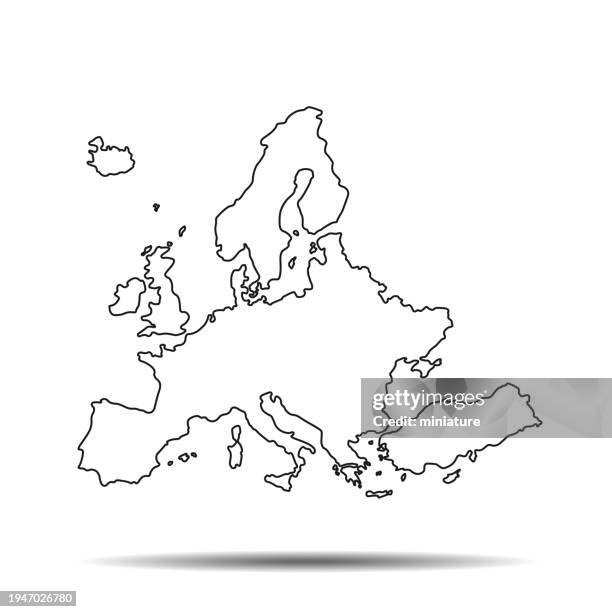 ilustrações, clipart, desenhos animados e ícones de europe map - europa ocidental