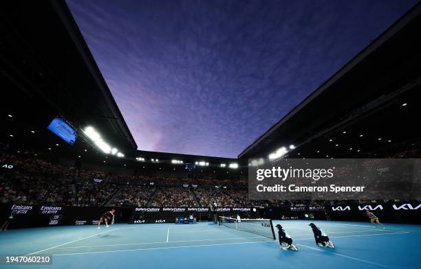 General view of Rod Laver Arena in the round three singles match between Iga Swiatek of Poland and Linda Noskova of the Czech Republic during the...