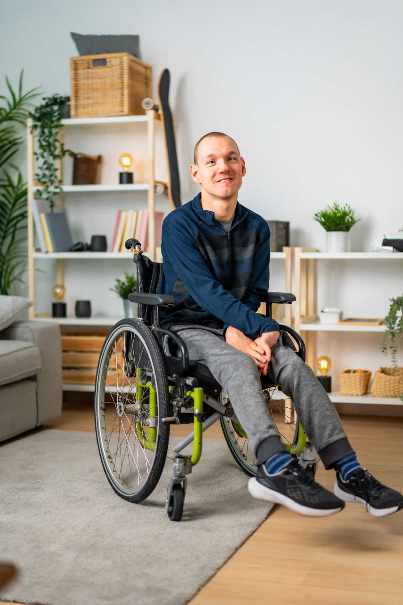 Portrait of a happy disabled man at home Portrait of a happy disabled man at home