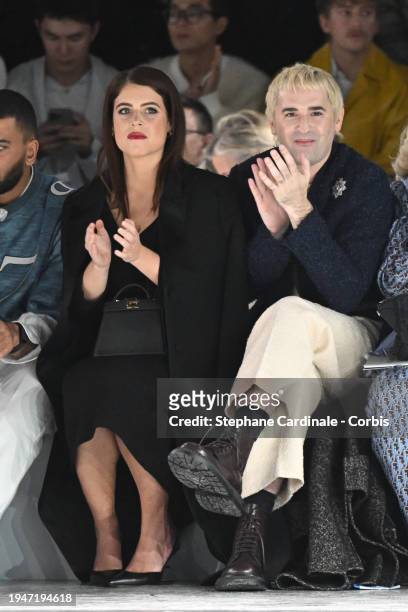 Princess Eugenie of York and Nicolas Maury attends the Dior Homme Menswear Fall/Winter 2024-2025 show as part of Paris Fashion Week on January 19,...