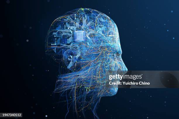 human ai robot and circuit cpu brain - clone machine stock pictures, royalty-free photos & images