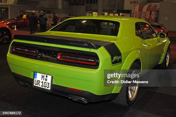 Dodge Challenger is shown at the Brussels Auto Show on January 17, 2024 in Brussels, Belgium.