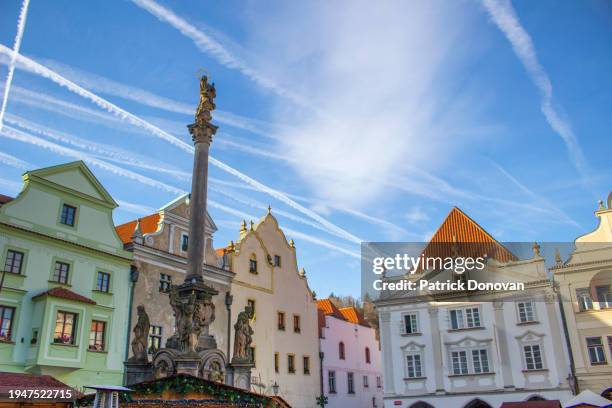 svornosti square, český krumlov, czechia - cesky krumlov stockfoto's en -beelden