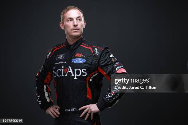 Driver Ryan Sieg poses for a photo during the 2024 NASCAR Production Days at Charlotte Convention Center on January 17, 2024 in Charlotte, North...