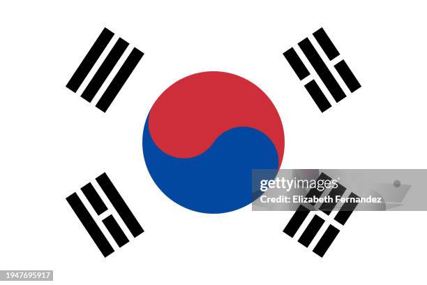 flag of south korea - south korean flag stock-fotos und bilder