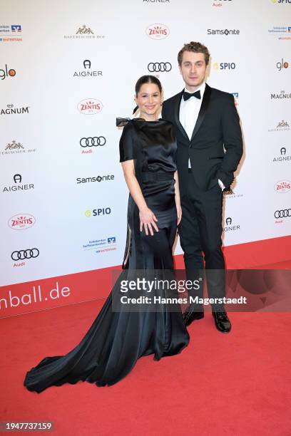 Cristina do Rego and Laszlo Banko Breiding attend the German Film Ball 2024 at Hotel Bayerischer Hof on January 20, 2024 in Munich, Germany.