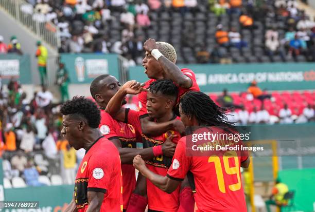 Jacinto Muondo Dala of Angola during the TotalEnergies CAF Africa Cup of Nations group stage match between Mauritania and Angola at Peace of Bouake...