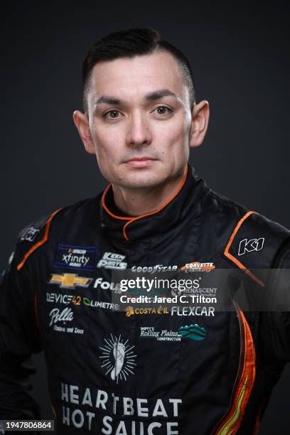 Driver Ryan Ellis poses for a photo during the 2024 NASCAR Production Days at Charlotte Convention Center on January 18, 2024 in Charlotte, North...