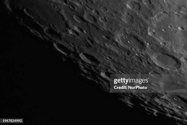 Image was captured through a telescope using &quot;lucky imaging&quot;. This astrophotography technique captures short-exposure frames or videos,...