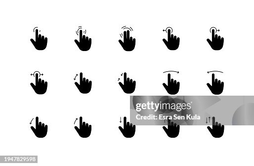 Touch Screen Gestures Solid Icon Set Touch Screen Gestures Solid Icon Set