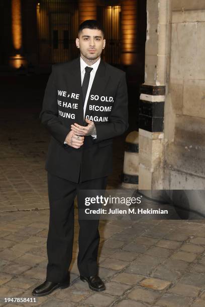 Zayn Malik attends the Valentino Menswear Fall/Winter 2024-2025 show as part of Paris Fashion Week on January 20, 2024 in Paris, France.