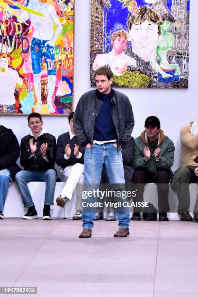 Fashion designer Jonathan Anderson walks the runway during the Loewe Ready to Wear Fall/Winter 2024-2025 fashion show as part of the Paris Men...