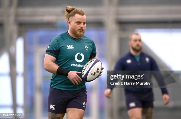 Dublin , Ireland - 23 January 2024; Finlay Bealham during a Ireland Rugby squad training at the IRFU High Performance Centre at the Sport Ireland...