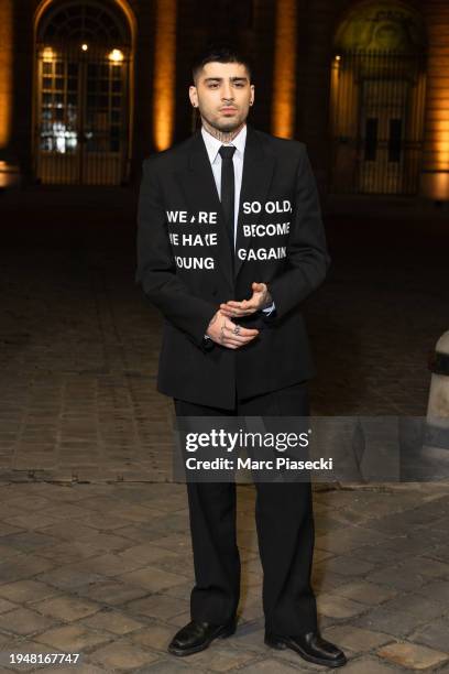 Zayn Malik attends the Valentino Menswear Fall/Winter 2024-2025 show as part of Paris Fashion Week on January 20, 2024 in Paris, France.