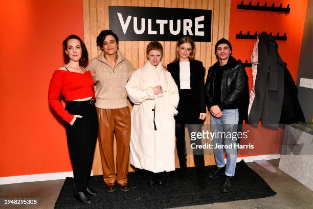 Jena Malone, Katy O'Brian, Rose Glass, Anna Baryshnikov and Dave Franco attend The Vulture Spot At Sundance Film Festival - Day 2 at The Vulture Spot...