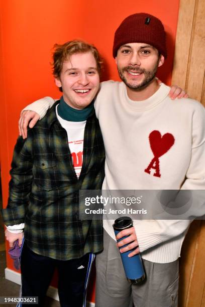 Fred Hechinger and Dylan O'Brien attend The Vulture Spot At Sundance Film Festival - Day 2 at The Vulture Spot on January 20, 2024 in Park City, Utah.