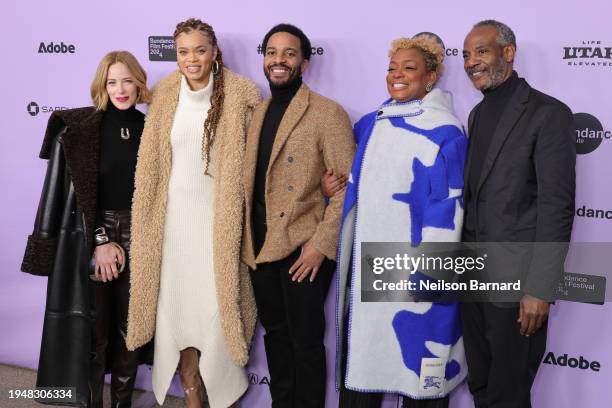 Jaime Ray Newman, Andra Day, André Holland, Aunjanue Ellis-Taylor, and John Earl Jelks attend the "Exhibiting Forgiveness" Premiere during the 2024...