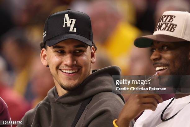 Outfielder Alek Thomas of the Arizona Diamondbacks attends the NCAAB game between the Arizona State Sun Devils and the USC Trojans at Desert...