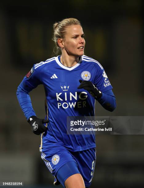 Lena Petermann of Leicester City during the Barclays Women´s Super League match between Leicester City and Aston Villa at Pirelli Stadium on January...