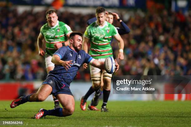 Robbie Henshaw of Leinster during the Investec Champions Cup match between Leicester Tigers and Leinster Rugby at Mattioli Woods Welford Road Stadium...