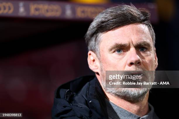 Graham Alexander the head coach / manager of Bradford City during the Sky Bet League Two match between Bradford City and Salford City at on January...