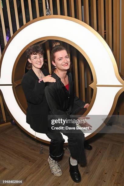 Lucy Moss and Toby Marlow attend an after party celebrating the new cast of "Six The Musical" at Oche London on January 23, 2024 in London, England.