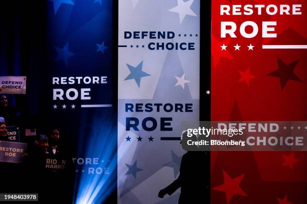 President Joe Biden, right, arrives to a reproductive freedom campaign rally at George Mason University in Manassas, Virginia, US, on Tuesday, Jan....