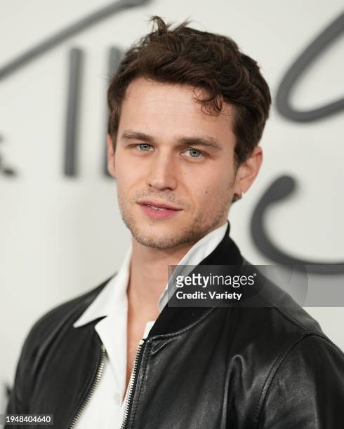 Brandon Flynn at the premiere of "Feud: Capote vs. The Swans" held at MOMA on January 23, 2024 in New York City.