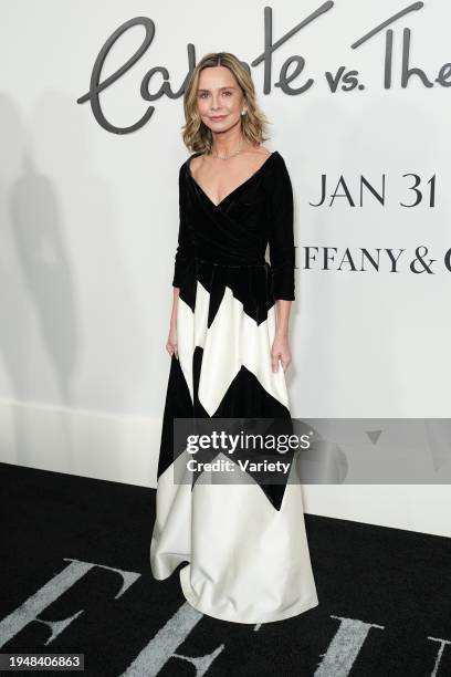 Calista Flockhart at the premiere of "Feud: Capote vs. The Swans" held at MOMA on January 23, 2024 in New York City.