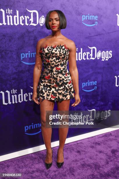 Tika Sumpter at the premiere of "The Underdoggs" held at The Culver Theater on January 23, 2024 in Culver City, California.