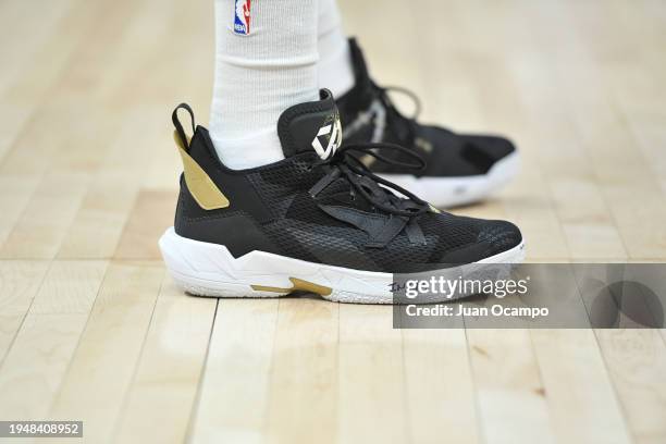 The sneakers worn by Russell Westbrook of the LA Clippers on January 23, 2024 at Crypto.Com Arena in Los Angeles, California. NOTE TO USER: User...