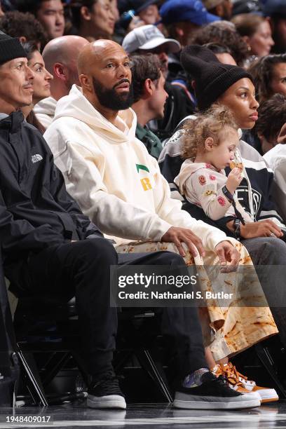 American Rapper Common attends the game between the New York Knicks and the Brooklyn Nets on January 23, 2024 at Barclays Center in Brooklyn, New...