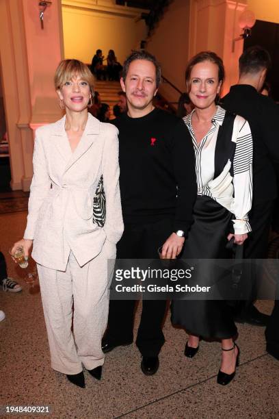 Heike Makatsch, Trystan Puetter, Claudia Michelsen during the Cartier x Babelsberg dinner at Martin Gropius Bau on January 23, 2024 in Berlin,...