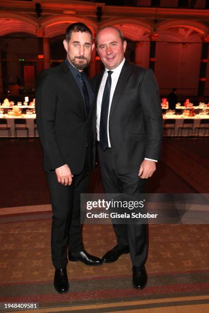 Clemens Schick, Alexis de Laporte during the Cartier x Babelsberg dinner at Martin Gropius Bau on January 23, 2024 in Berlin, Germany.