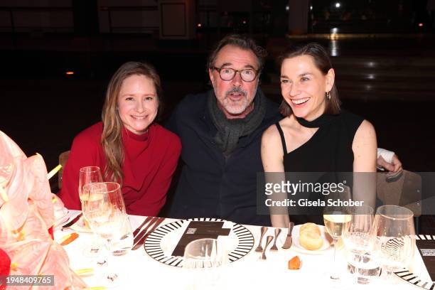 Julia Jentsch, Sebastian Koch, Christiane Paul during the Cartier x Babelsberg dinner at Martin Gropius Bau on January 23, 2024 in Berlin, Germany.