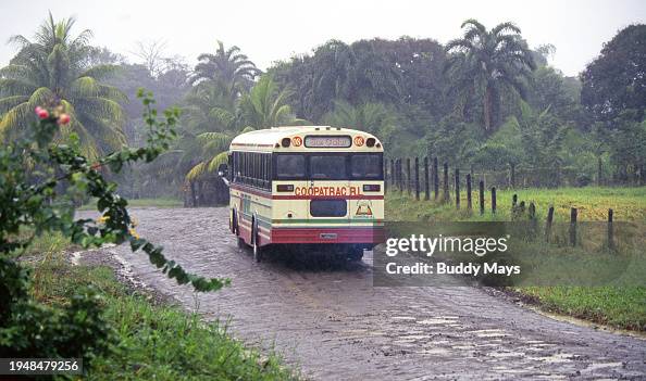 Country Rider Bus A Costa Rican country bus plys the rough dirt roads through... News ...