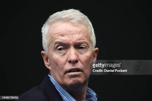 Craig Tiley, CEO of Tennis Australia looks on ahead of the round four singles match between Magdalena Frech of Poland and Coco Gauff of the United...