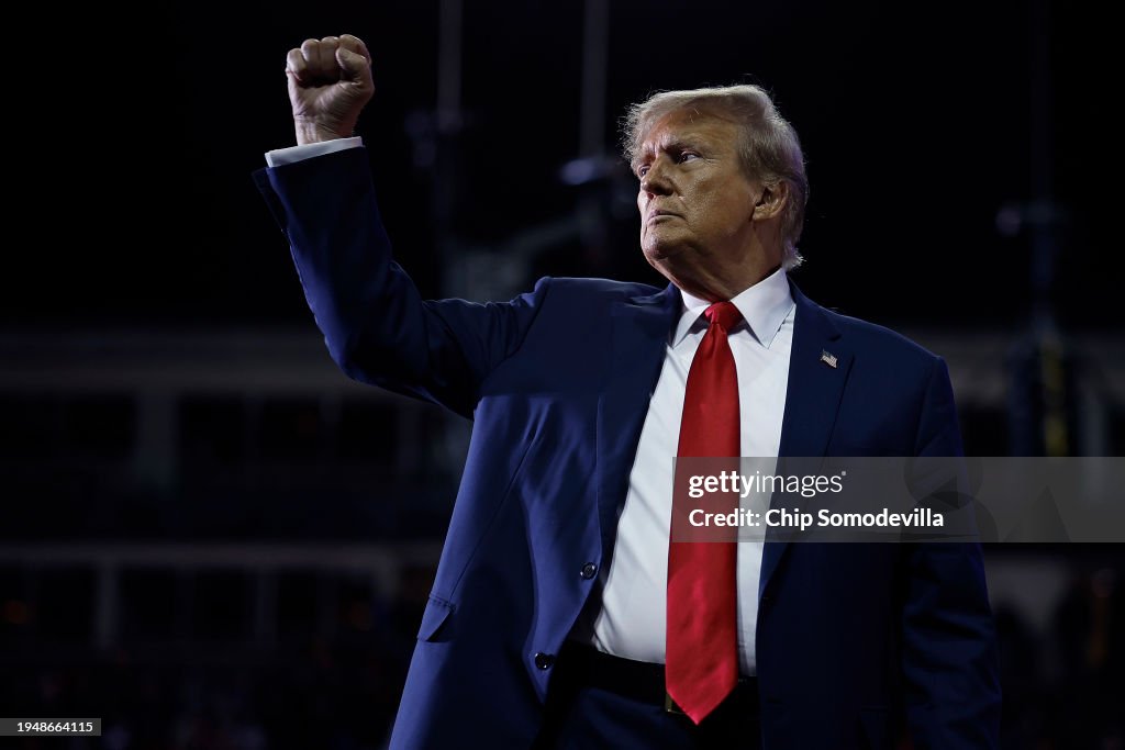 Donald Trump Holds Campaign Rally In Manchester, NH