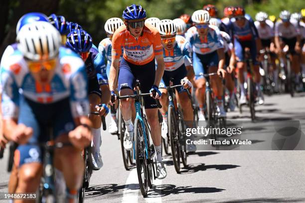Stephen Williams of United Kingdom and Team Israel - Premier Tech - Orange Santos Leader's Jersey competes during the 24th Santos Tour Down Under...