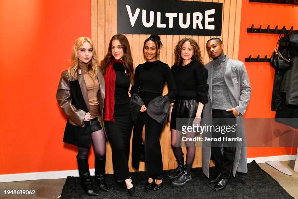 The cast of "Suncoast" Ella Anderson, Ariel Martin, Daniella Taylor, Laura Chinn and Amarr attend The Vulture Spot At Sundance Film Festival - Day 2...