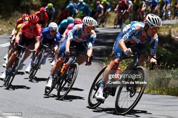 Chris Hamilton of Australia and Team dsm-firmenich PostNL competes during the 24th Santos Tour Down Under 2024, Stage 6 a 128.2km stage from Unley to...